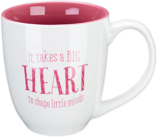 Pink Ceramic Coffee Mug – 14 Oz. Lead and Cadmium-Free Inspirational Scripture Coffee and Tea Mug for Teachers with Bible Verse: Let All You Do Be Done in Love – Corinthian 16:14