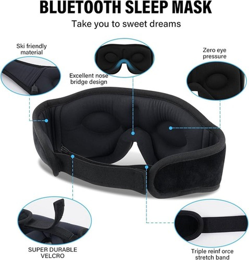 Sleep Mask with Bluetooth Headphones, 3D Sleep Mask Wireless Music Eye Mask