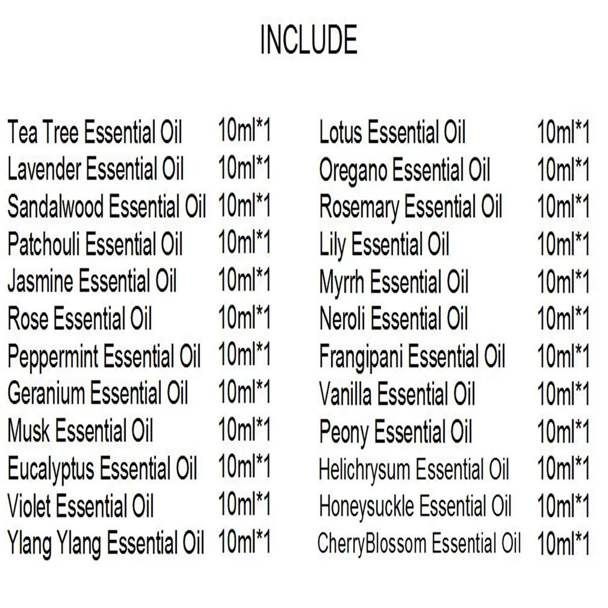 Hots 24 Set Tea Tree,Lavender,Sandalwood,Rose,Patchouli,Musk,Ylang,Rosemary,Neroli,Peony,Vanilla,Neroli Lily Essential Oil