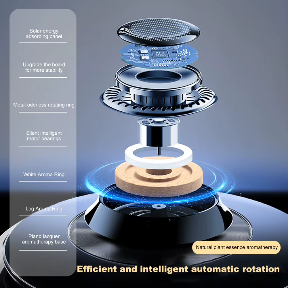 Solar Creative Perfume Ornament Long Lasting Rotating Car Aromatherapy Car Fragrance Diffuser Deodorizing Automobiles Parts