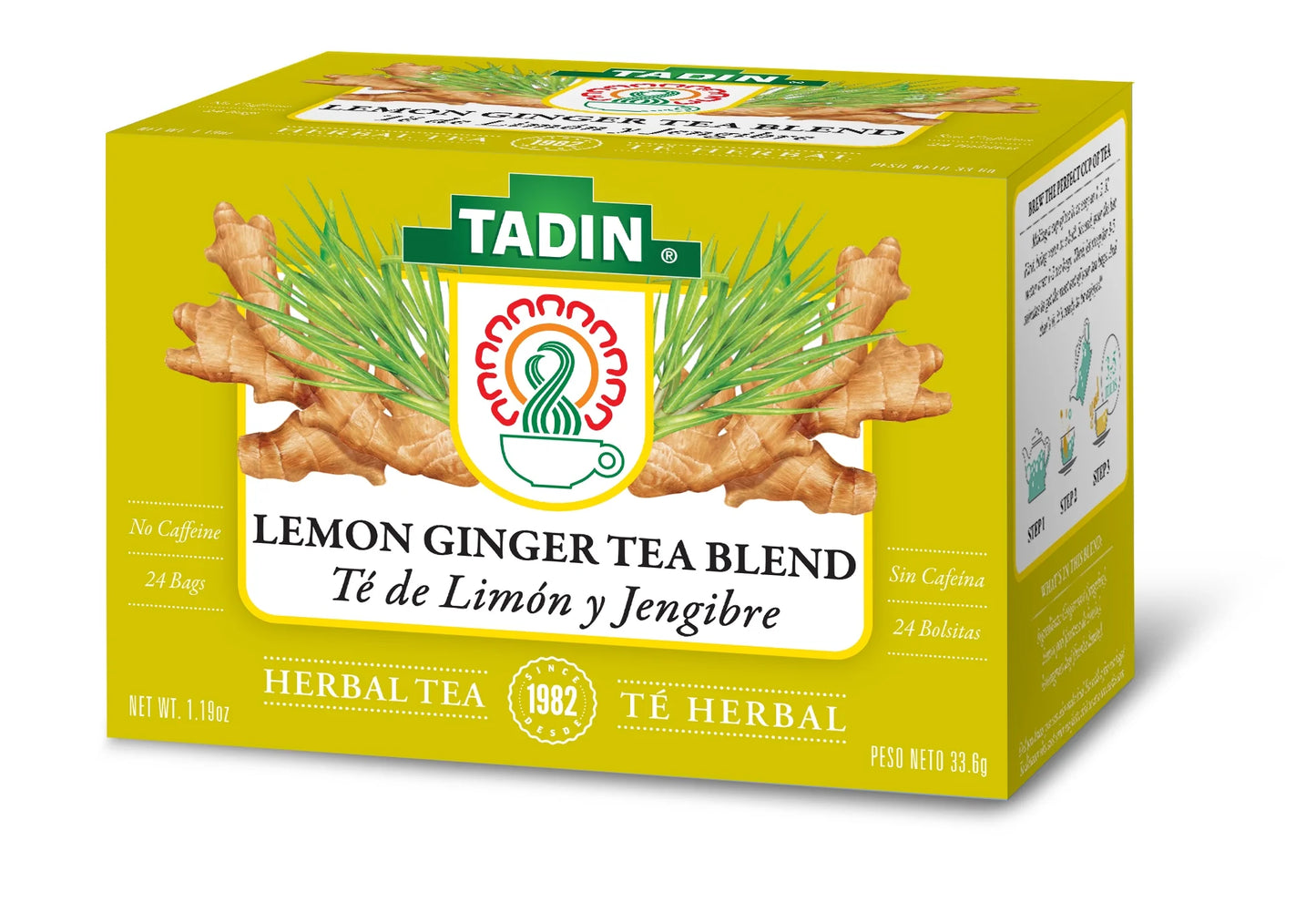 (2 Pack)  Lemon Ginger Tea, Herbal Tea, Caffeine-Free Tea, Herbal Tea Bags, 24 Count, Pack of 1