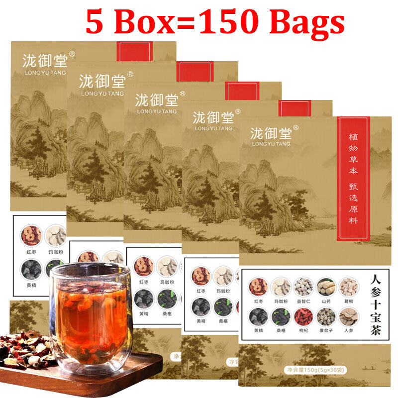 5Box Kidney Tea Formula Ginseng Six Treasure Tea, Kidney Tea Chinese Herbal Tea