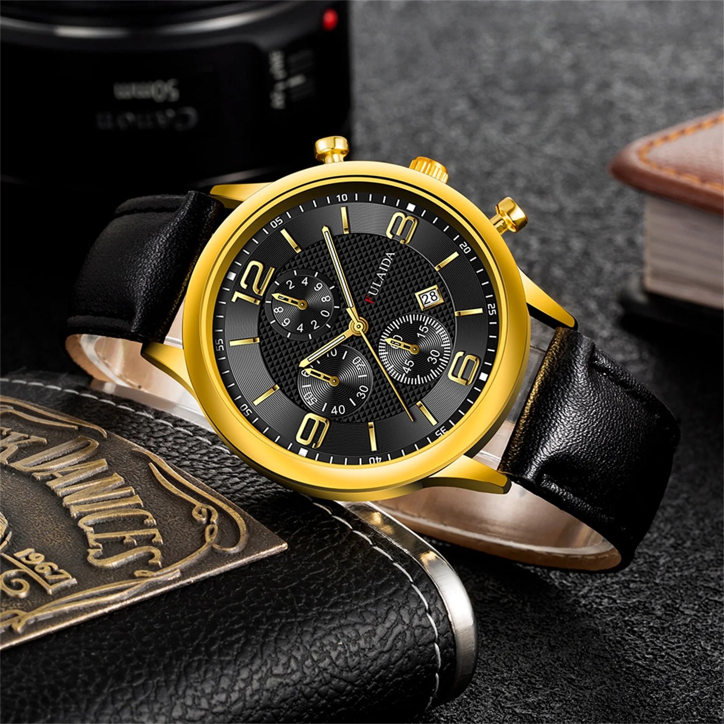 Fmkaul Mens Watch Sport Stainless Steel Case Belt Band Quartz Analog Wrist Watches