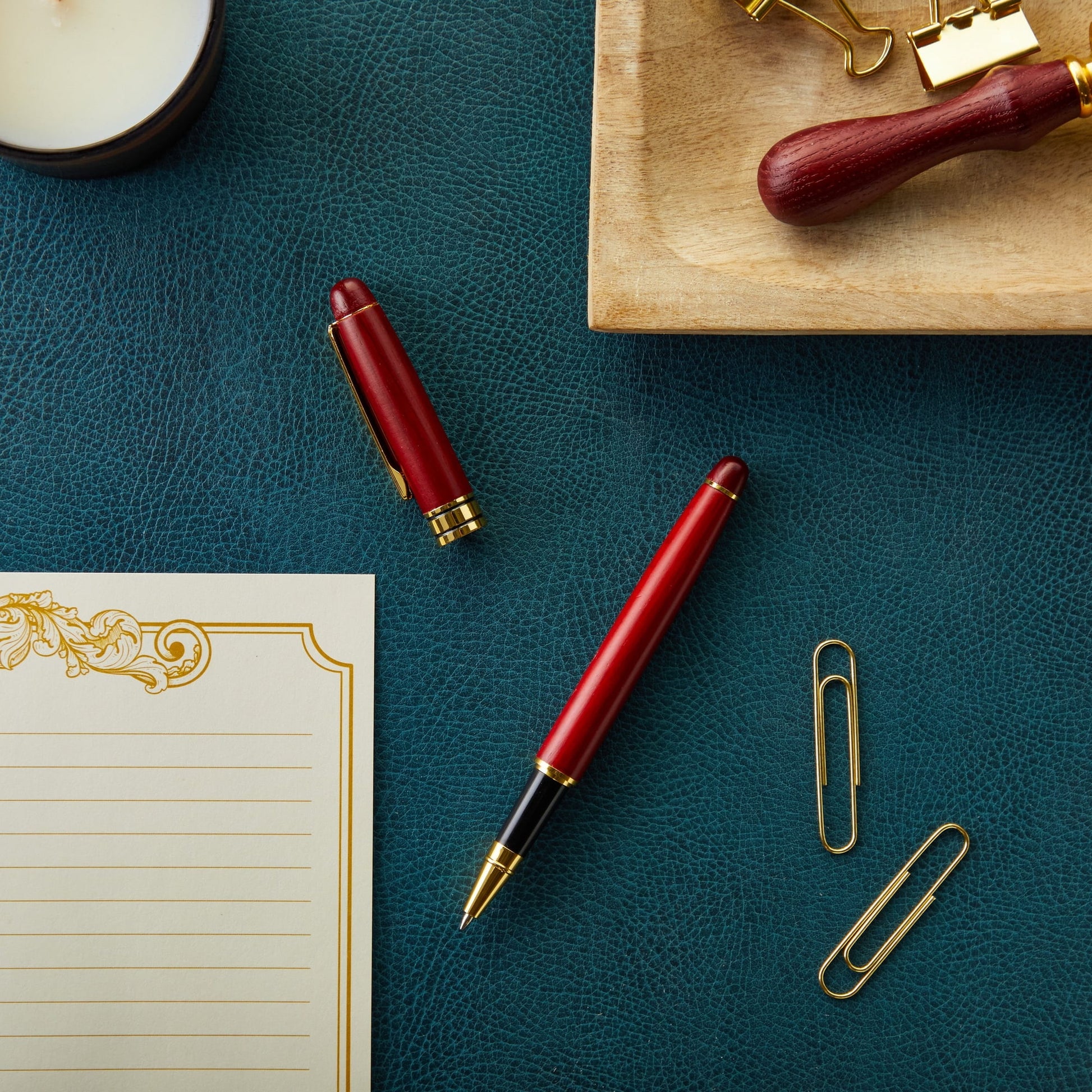 2 Pack Luxury Rosewood Pen Sets for Men Gift - Fancy Nice Ballpoint Pens with Black Ink Refills for Signature Executives Business Office