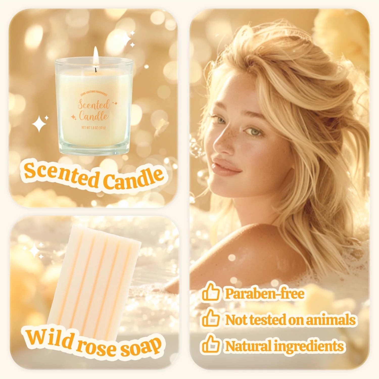 Spa Gift Sets for Women - 9 Pcs Vanilla Bath Set with Tumbler, Perfect Christmas Birthday Gift Baskets for Her