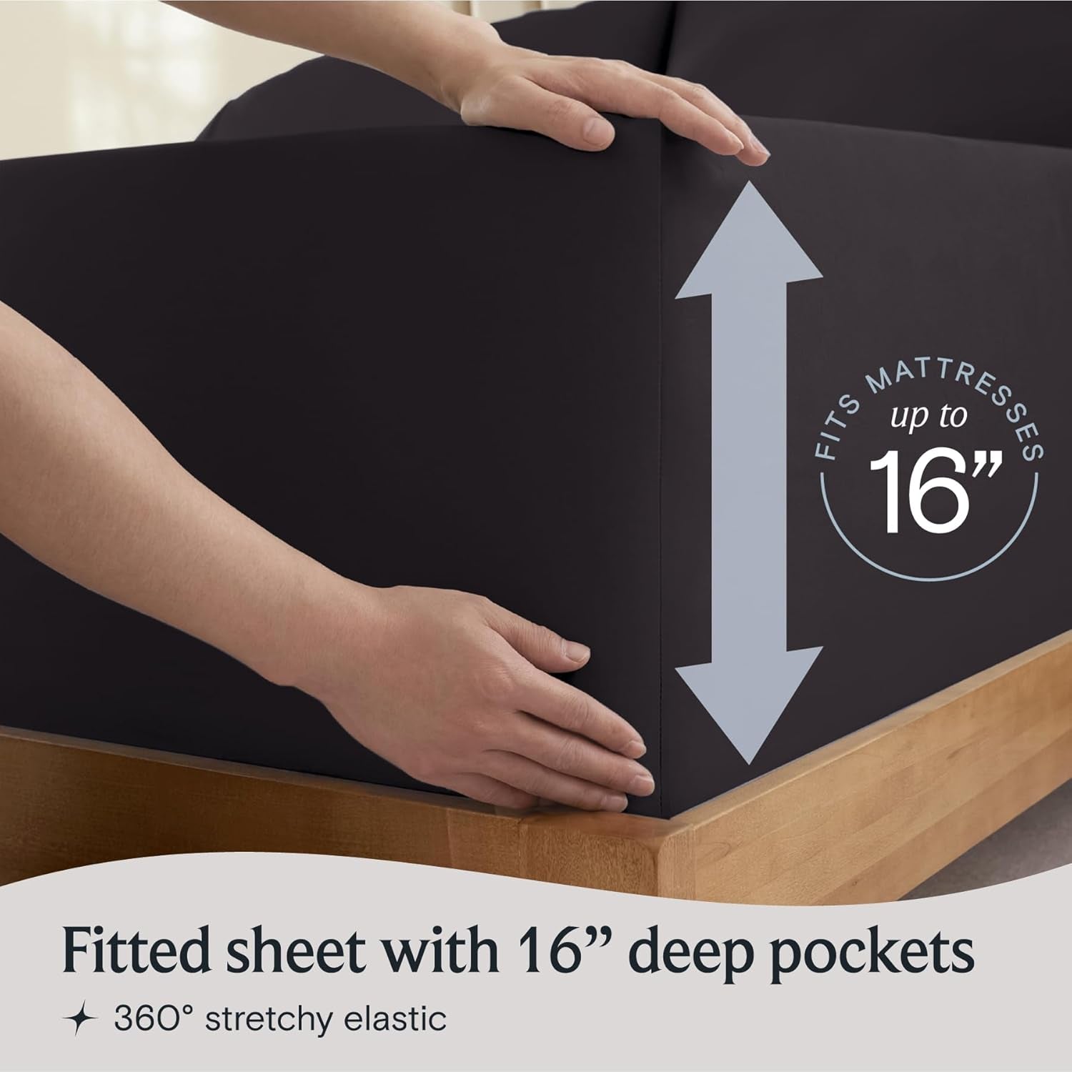 6 PC Queen Sheet Set, Breathable Luxury Bed Sheets, Deep Pockets 18" Wrinkle Free Cooling Sheets Machine Washable Hotel Bedding Silky Soft - Black Queen