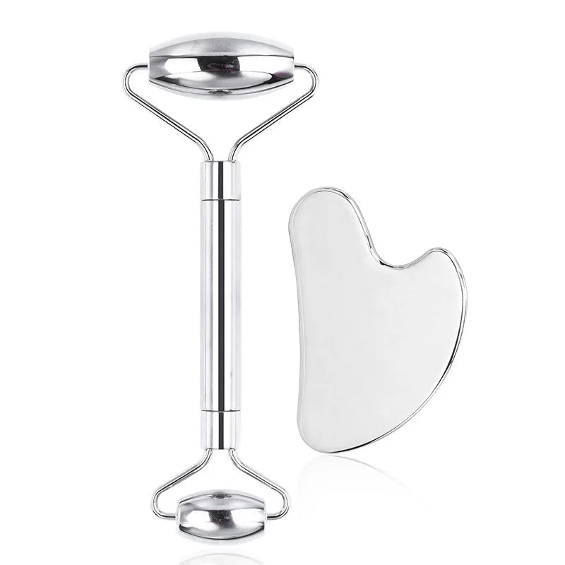 1/3 Piece Ice Face Roller Facial Skin Care Tools, Stainless Steel Facial Roller Scraping Board Ice Tray Skin Care Tools