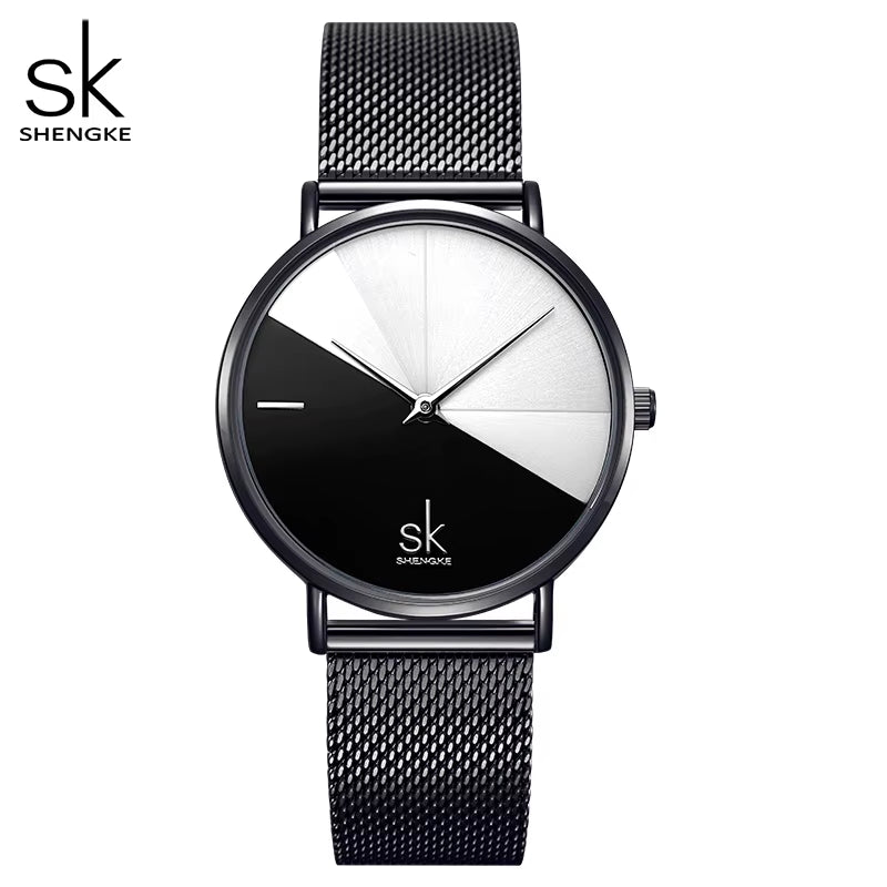 SK Luxury Leather Watches Women Creative Fashion Quartz Watches for Reloj Mujer 2019 Ladies Wrist Watch  Relogio Feminino
