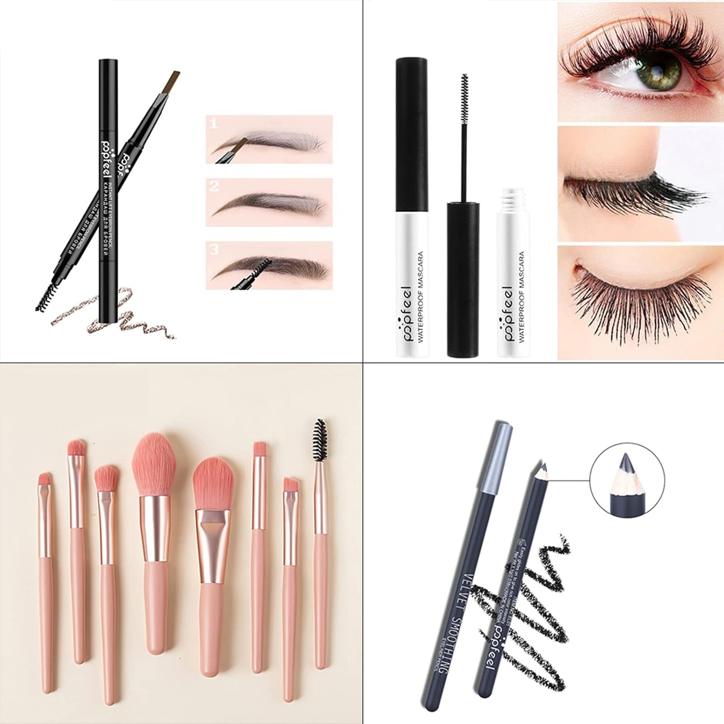All in One Makeup Kits for Women Girls Holiday Make-Up Gift Sets Xmas Essential Bundle Include Eyeshadow Palette Lipstick Blush Concealer Eyeliner Mascara Foundation Brush Eyebrow Pencil