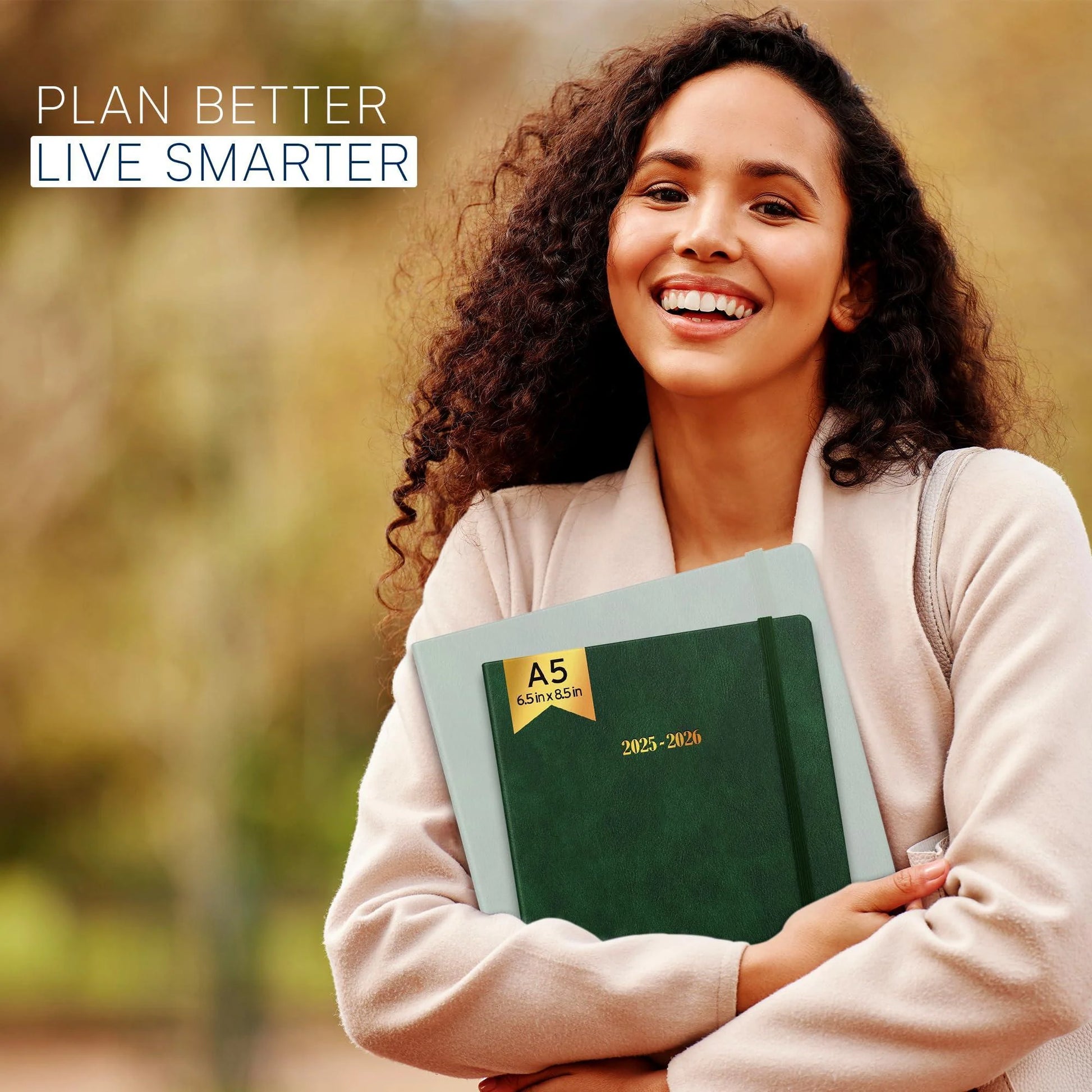 2025 2026 HARDCOVER Leather Planner Weekly & Monthly 6.5 * 8.5 Inches Academic Planner Business Personal or Student Pen Holder Thick Paper July 2025 June 2026 (Dark Green)