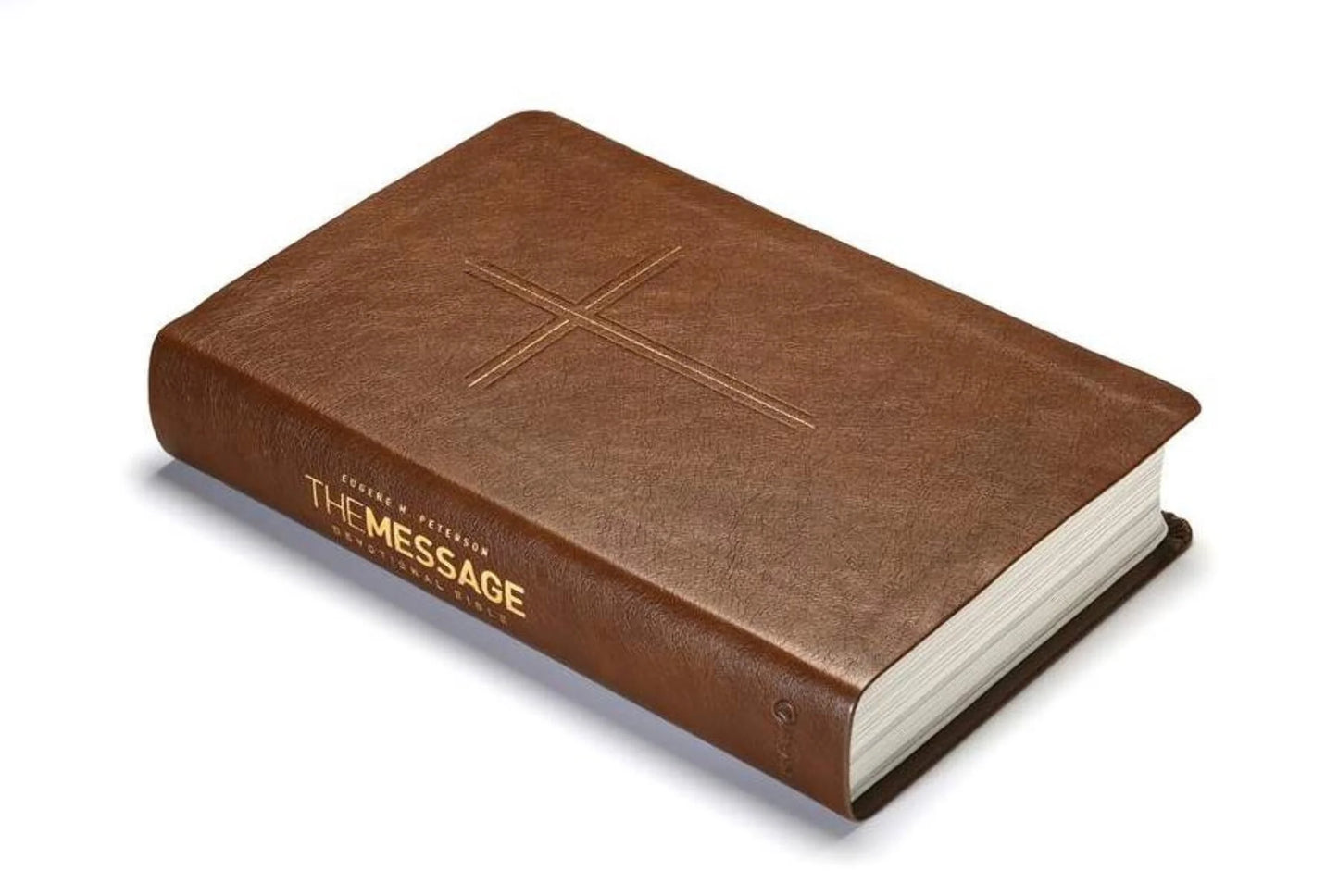 The Message Devotional Bible, Brown Cross: Featuring Notes & Reflections from Eugene H. Peterson, (Hardcover)