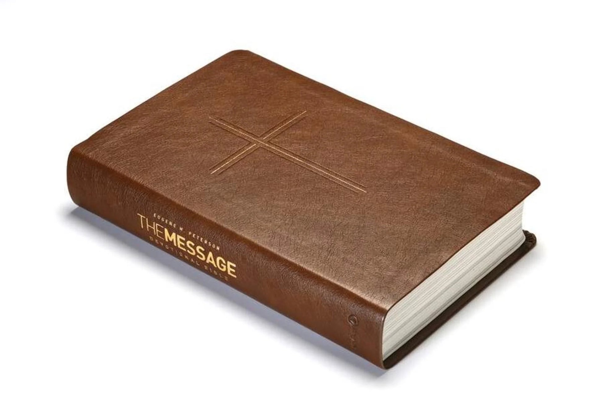 The Message Devotional Bible, Brown Cross: Featuring Notes & Reflections from Eugene H. Peterson, (Hardcover)