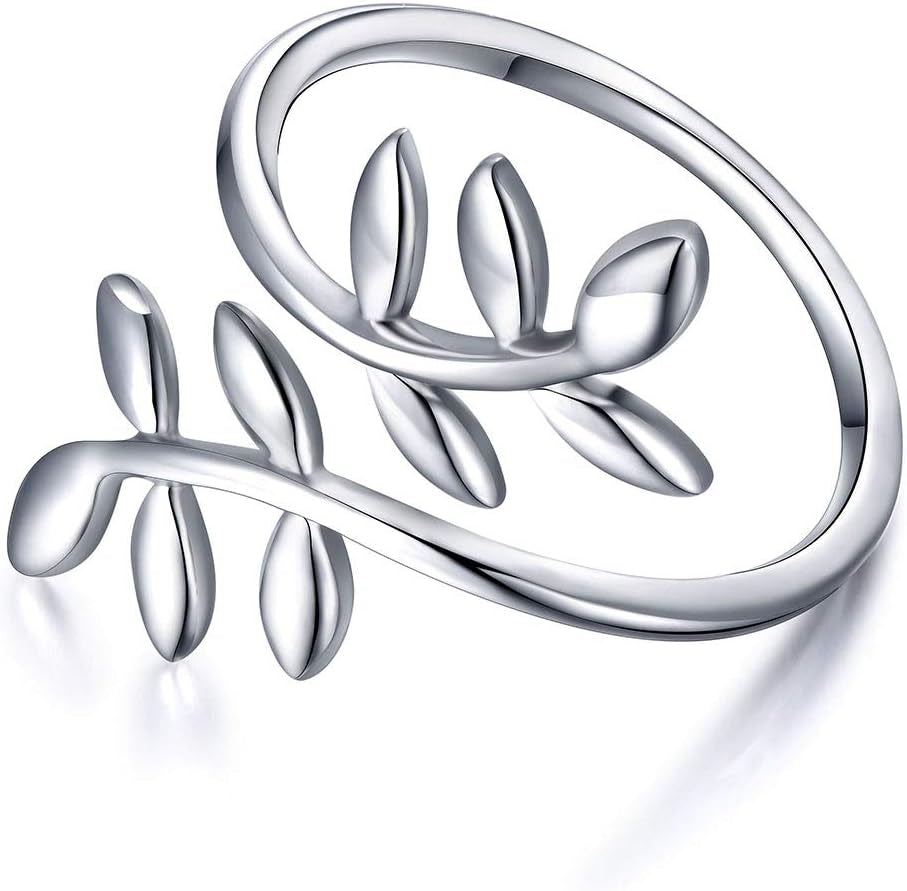 S925 Sterling Silver Adjustable Wrap Open Ring for Women