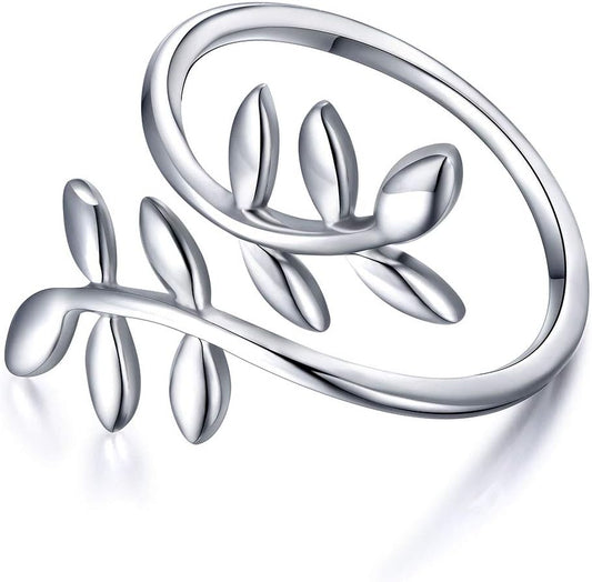 S925 Sterling Silver Adjustable Wrap Open Ring for Women