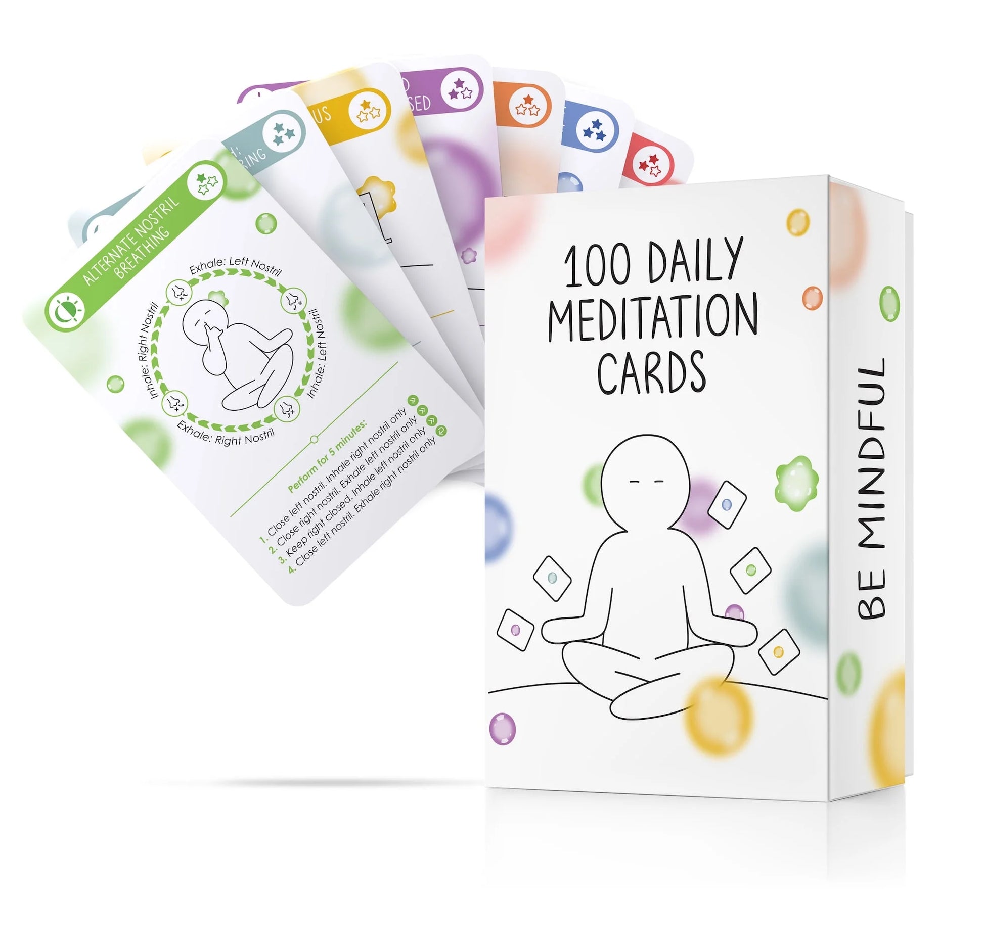 100 Meditation Cards | Positive Affirmations | Anxiety & Stress Relief | Mindful Gift Teens & Adults