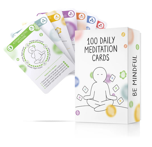 100 Meditation Cards | Positive Affirmations | Anxiety & Stress Relief | Mindful Gift Teens & Adults