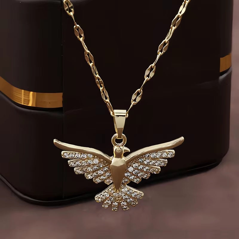 Light Luxury Fashion Personality Phoenix Wings Pendant Necklace for Women Men Temperament Advanced Sense Clavicle Chain Jewelry