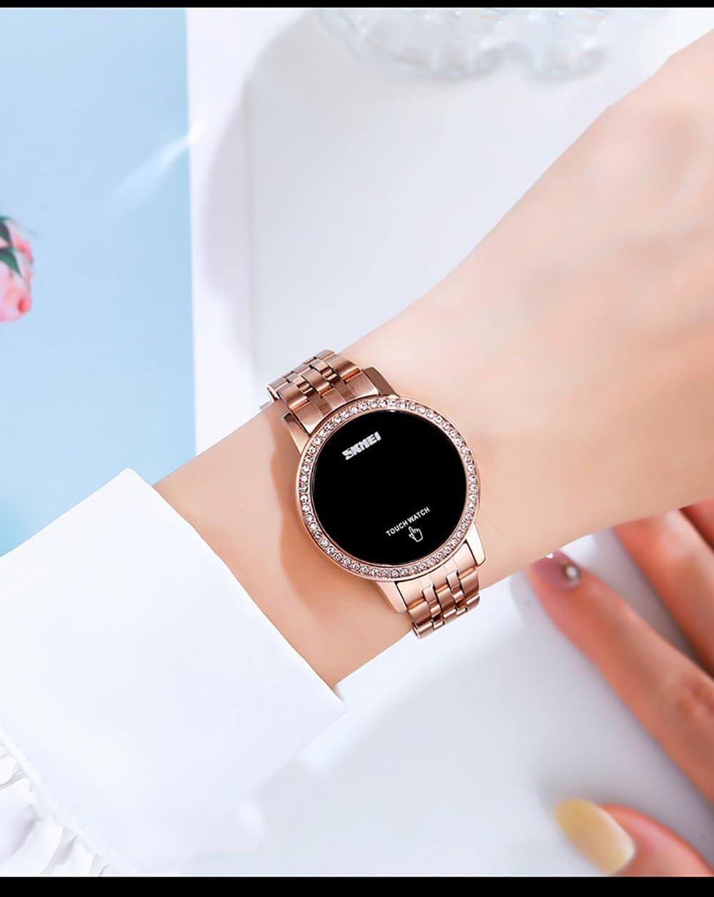 Top Brand Electronic Luxury Womens Watch LED Touch Screen Ladies Digital Watches Business Watch for Women Quart Waterproof Elegant Female Wristwatch