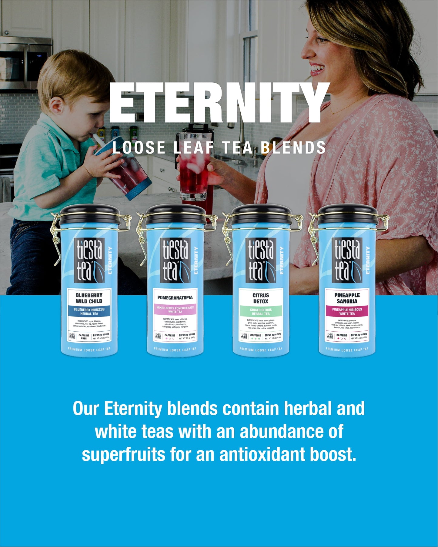- Blueberry Wild Child, Eternity Loose Leaf Fruit Tea, Caffeine Free, Gmo-Free, 5.5Oz Canister
