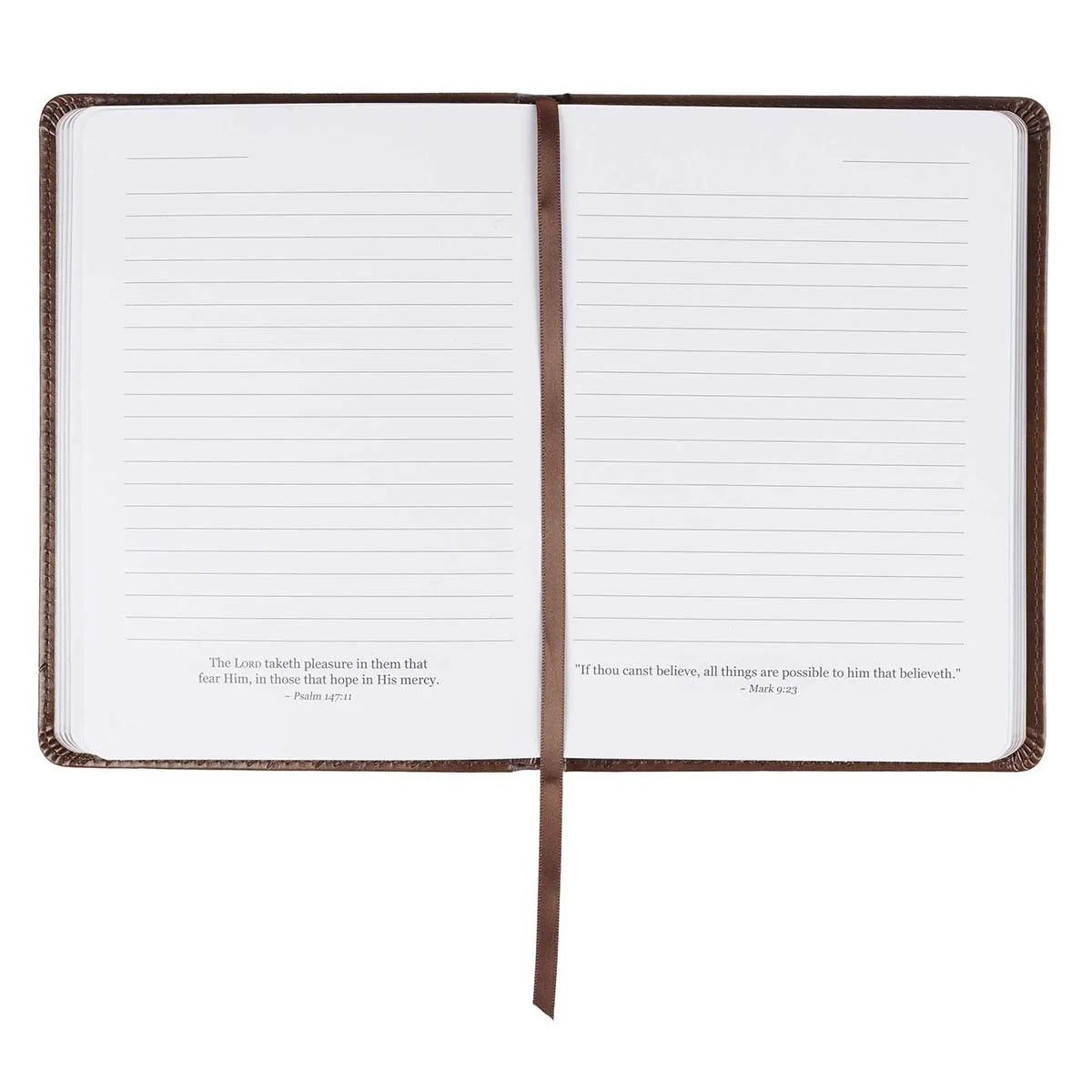 Classic Handy-Sized Journal for I Know the Plans Jeremiah 29:11 Bible Verse Inspirational Scripture Notebook W/Ribbon, Faux Leather Flexcover 240 Ruled Pages, 5.7" X 7", Brown