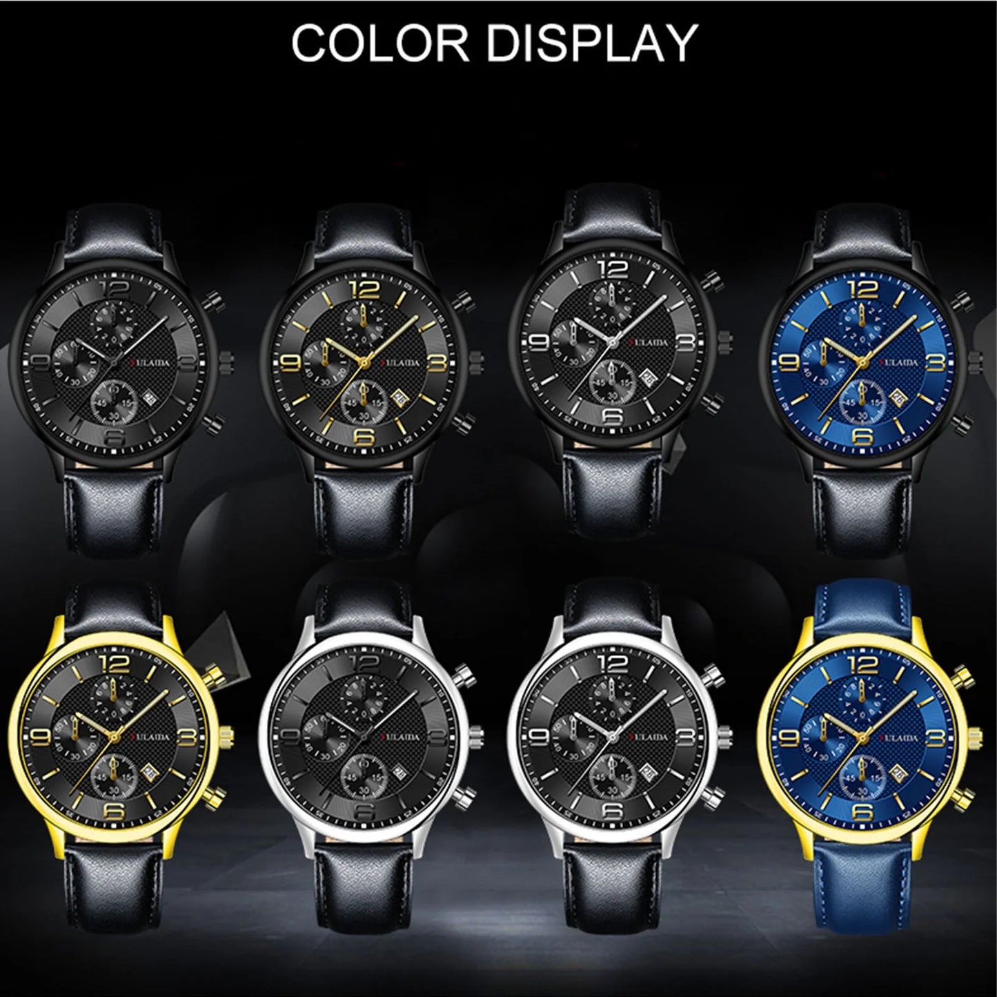 Fmkaul Mens Watch Sport Stainless Steel Case Belt Band Quartz Analog Wrist Watches