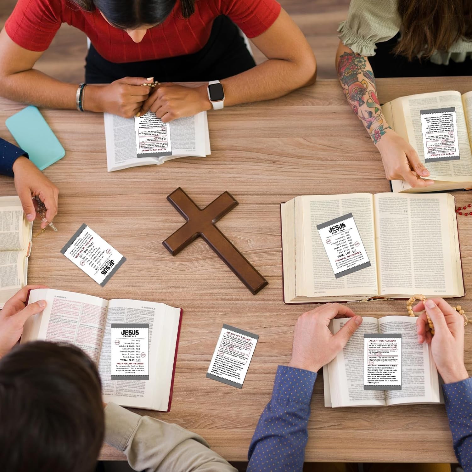 200 Pcs Gospel Tract Card Salvation Cards Pocket Holy Postcard Prayer Postcards