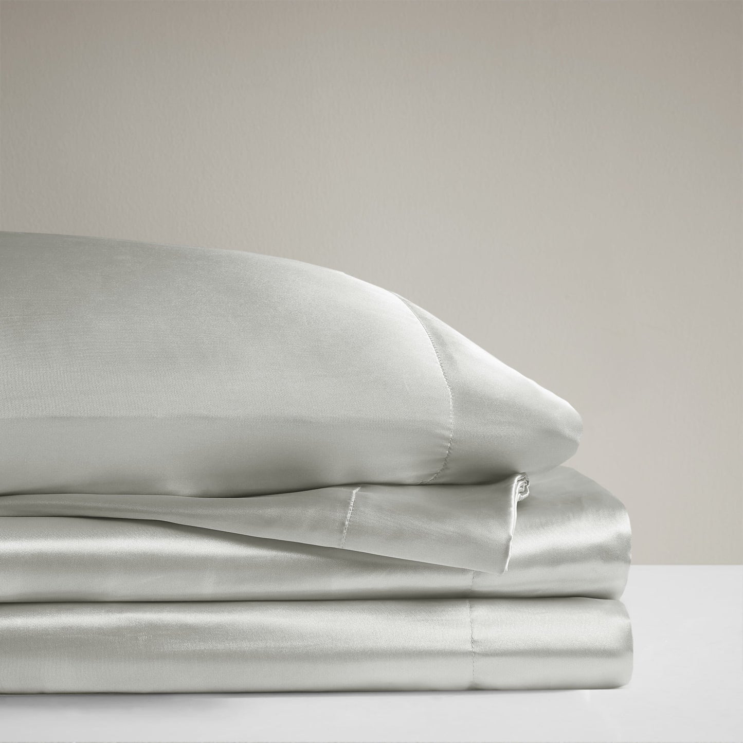 Solid Satin Gray 6 Piece Sheet Set, California King