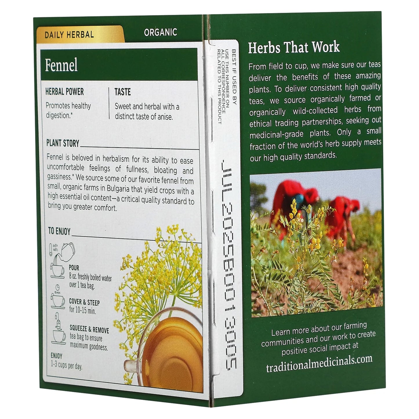 Organic Herbal Tea Fennel, 16 Bags