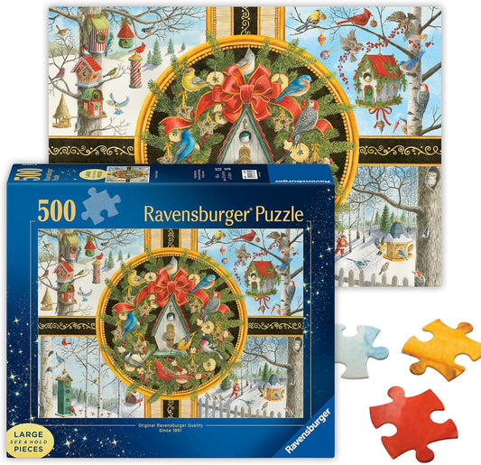 Christmas Songbirds 500-Piece Jigsaw Puzzle - Holiday Decor for Ages 12+