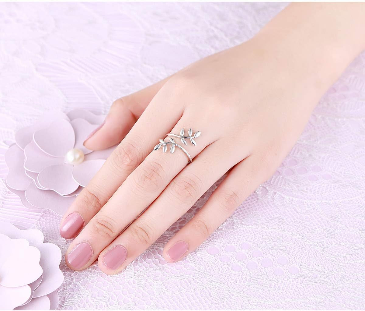 S925 Sterling Silver Adjustable Wrap Open Ring for Women