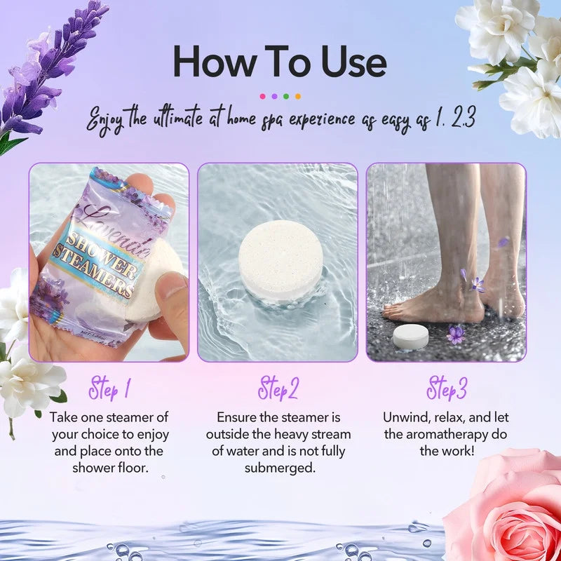 Shower Steamers Aromatherapy - 8 Pcs Shower Bomb with Essential Oil for Home SPA, Self-Care Relaxation, Valentines Day Birthday Gifts for Women