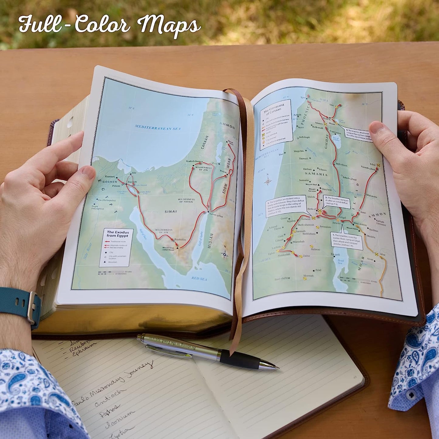 KJV Holy Bible, Giant Print Full-Size Faux Leather Red Letter Edition - Thumb In