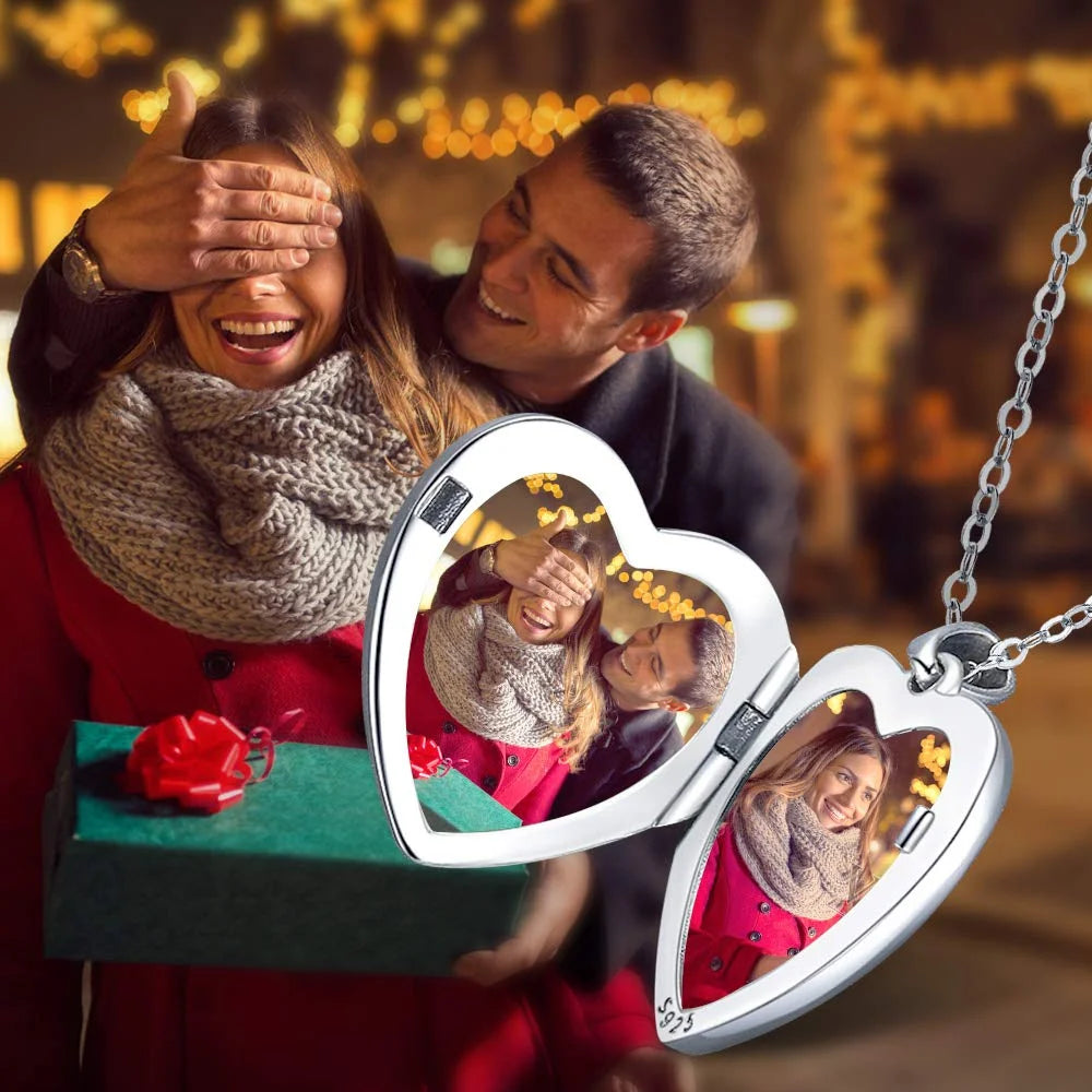 Butterfly Locket Necklace 925 Sterling Silver Heart Locket Necklace That Holds Pictures Memorial Necklace Locket Jewelry Gifts for Women