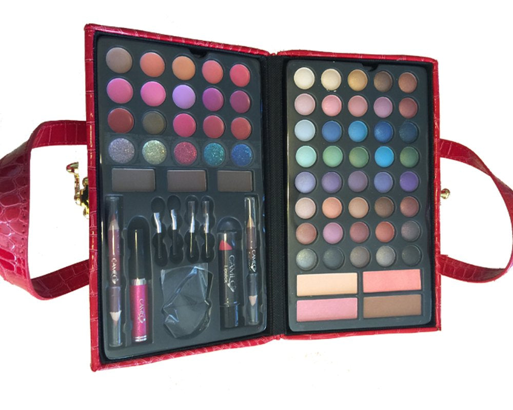 Cosmetics Pro Make up Set with Reusable Red Purse Carrying Case Premium Collection, 76 Piece