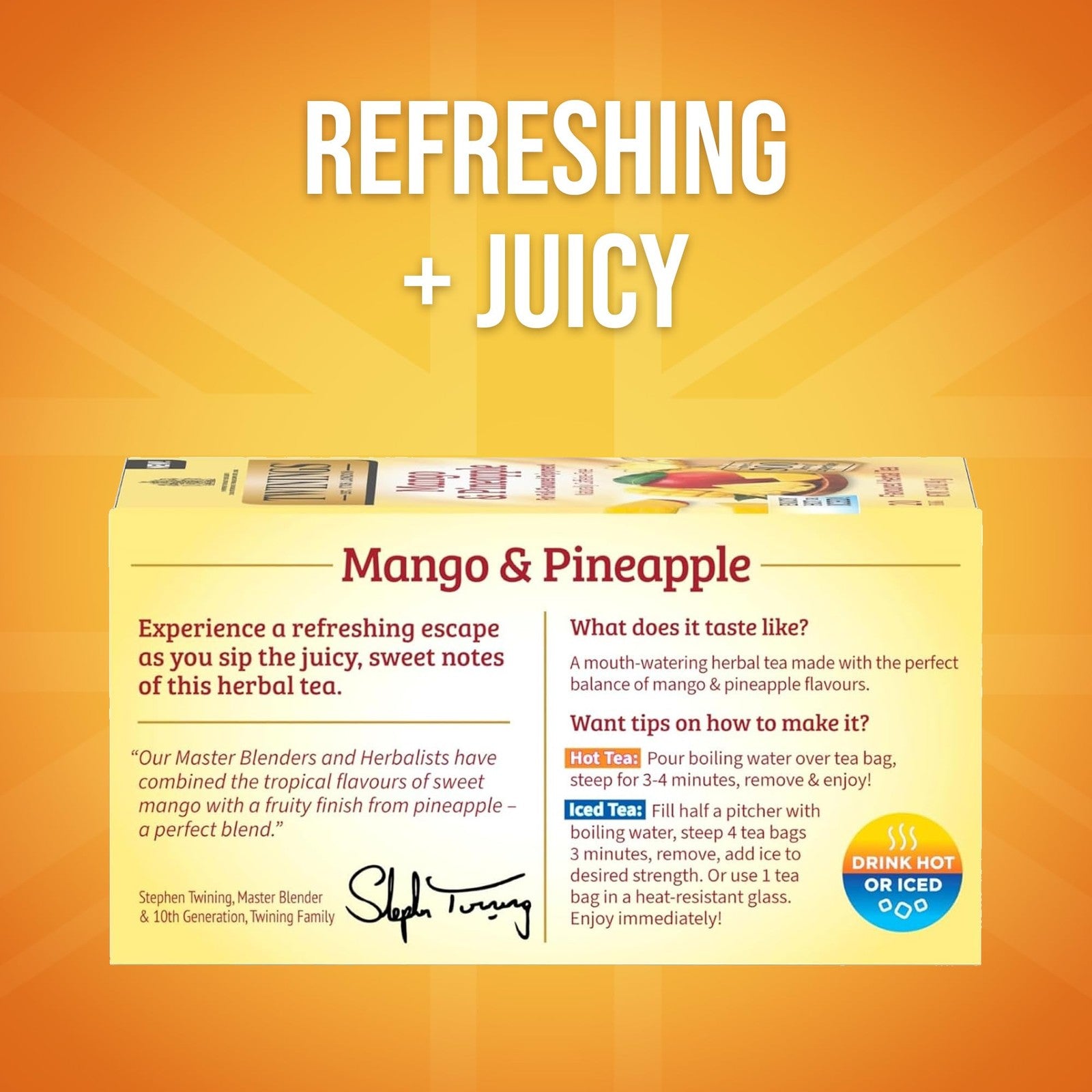 Twinings Mango Pineapple Herbal Tea Caffeine Free 20 Bags