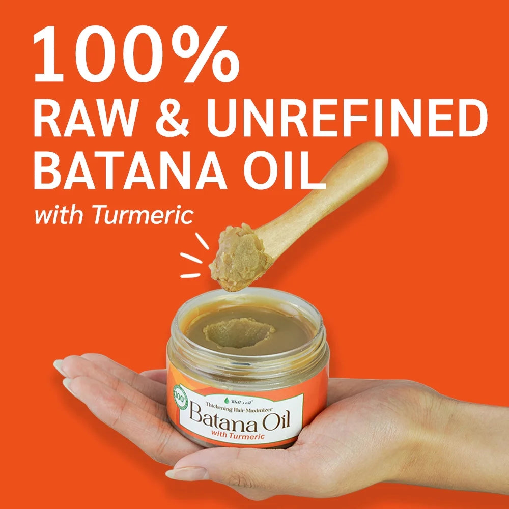 Batana Oil with Turmeric Extract – 100% Natural & Unrefined | Dr. Sebi Approved | Sourced from Honduras (4.23 Oz. / 119 G)