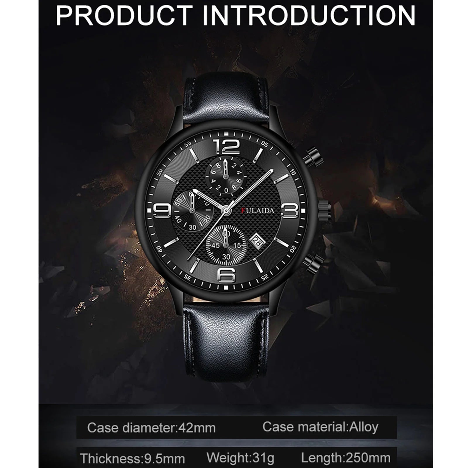 Fmkaul Mens Watch Sport Stainless Steel Case Belt Band Quartz Analog Wrist Watches