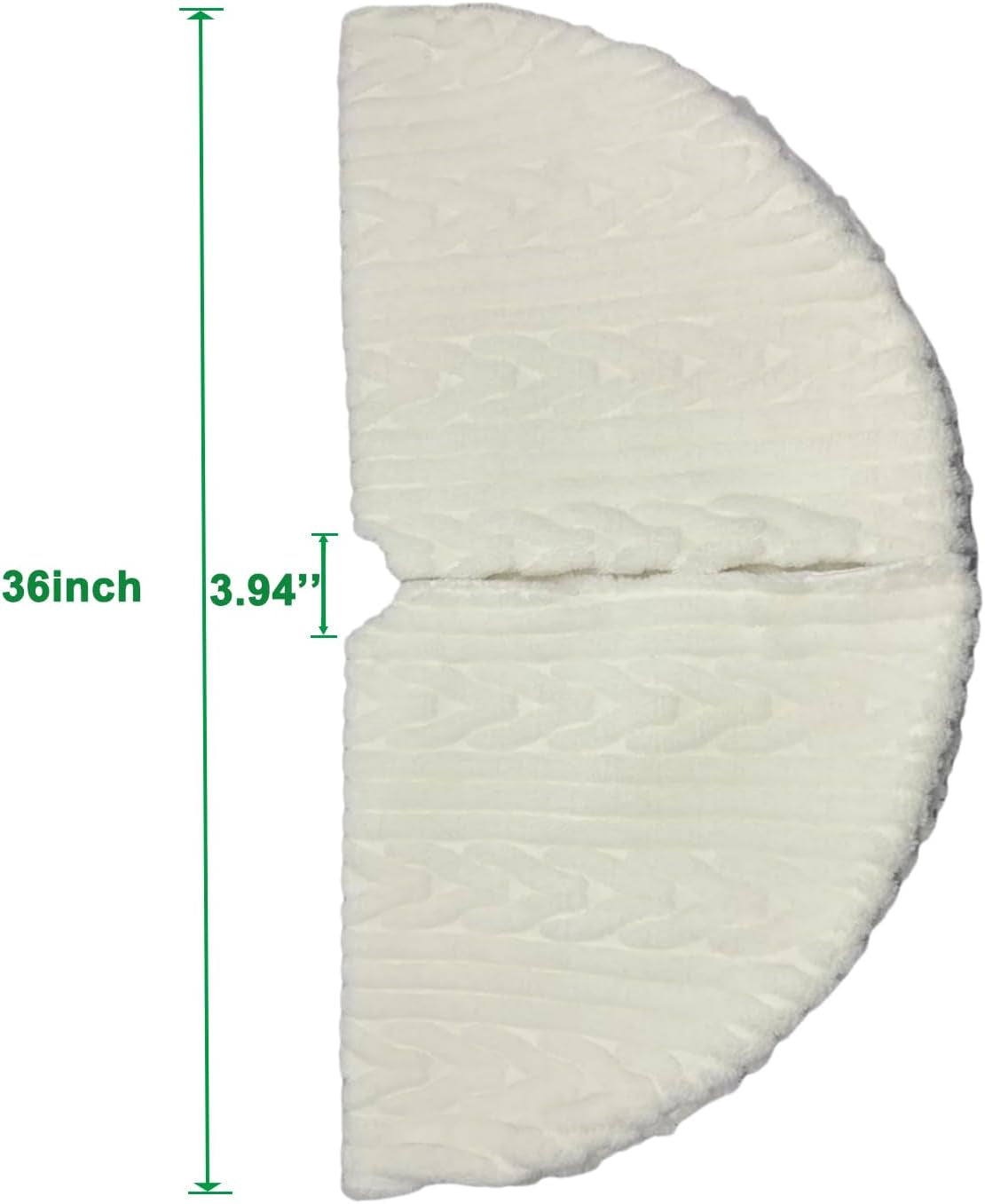 36-Inch White Faux Fur Christmas Tree Skirt for Holiday Decor