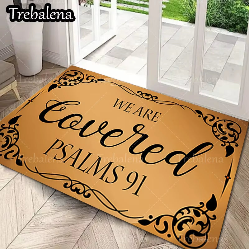 1Pc Welcome Door Mat Covered Psalms 91 Scripture Welcome Mat Elegant Home Decor