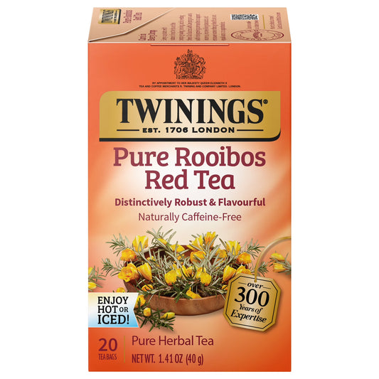 Pure Rooibos Red Herbal Tea Bags, Caffeine Free, 20 Count Box