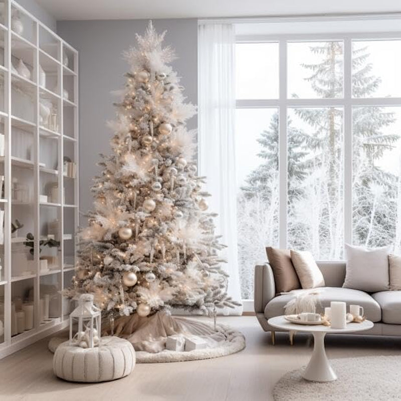 48-Inch White Faux Fur Christmas Tree Skirt for Holiday Decor