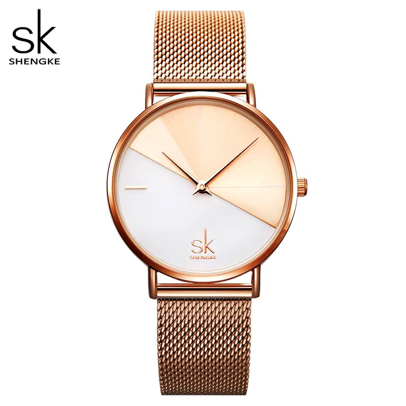SK Luxury Leather Watches Women Creative Fashion Quartz Watches for Reloj Mujer 2019 Ladies Wrist Watch  Relogio Feminino