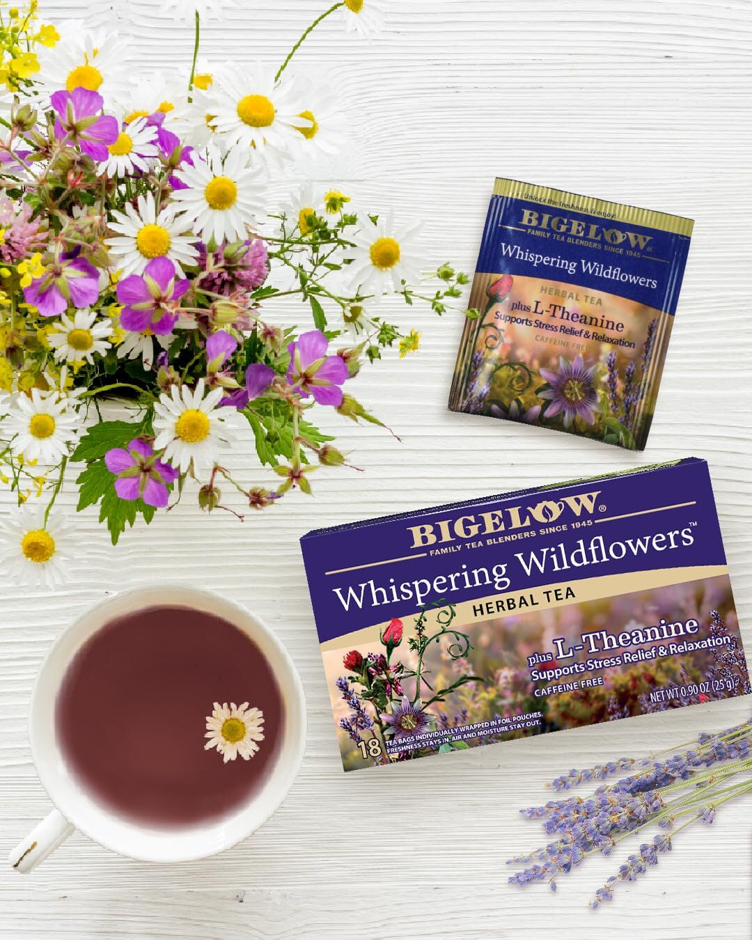 Bigelow Whispering Wildflowers Herbal Tea 18 Bags Pack of 6 Caffeine Free