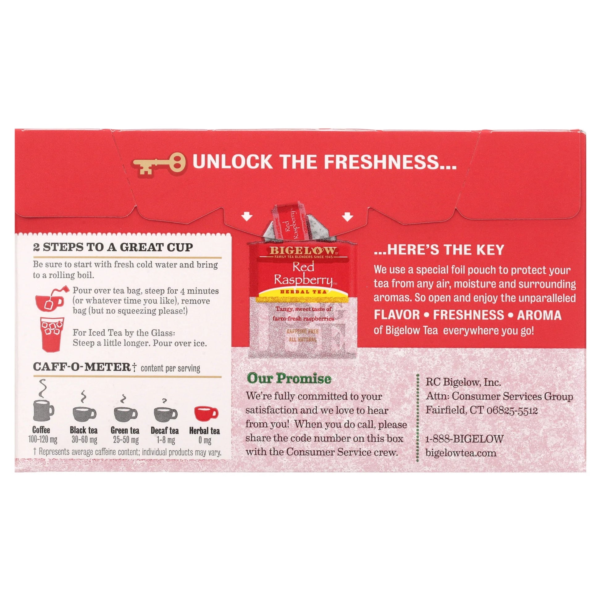 Bigelow Red Raspberry, Caffeine-Free Herbal Tea Bags, 20 Count