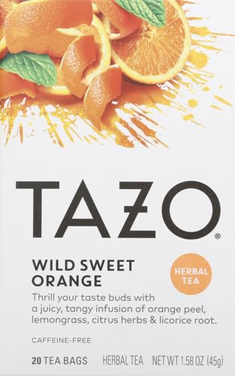 TAZO Wild Sweet Orange Tea Bags, Unsweetened Herbal Tea, Caffeine-Free, 20 Total