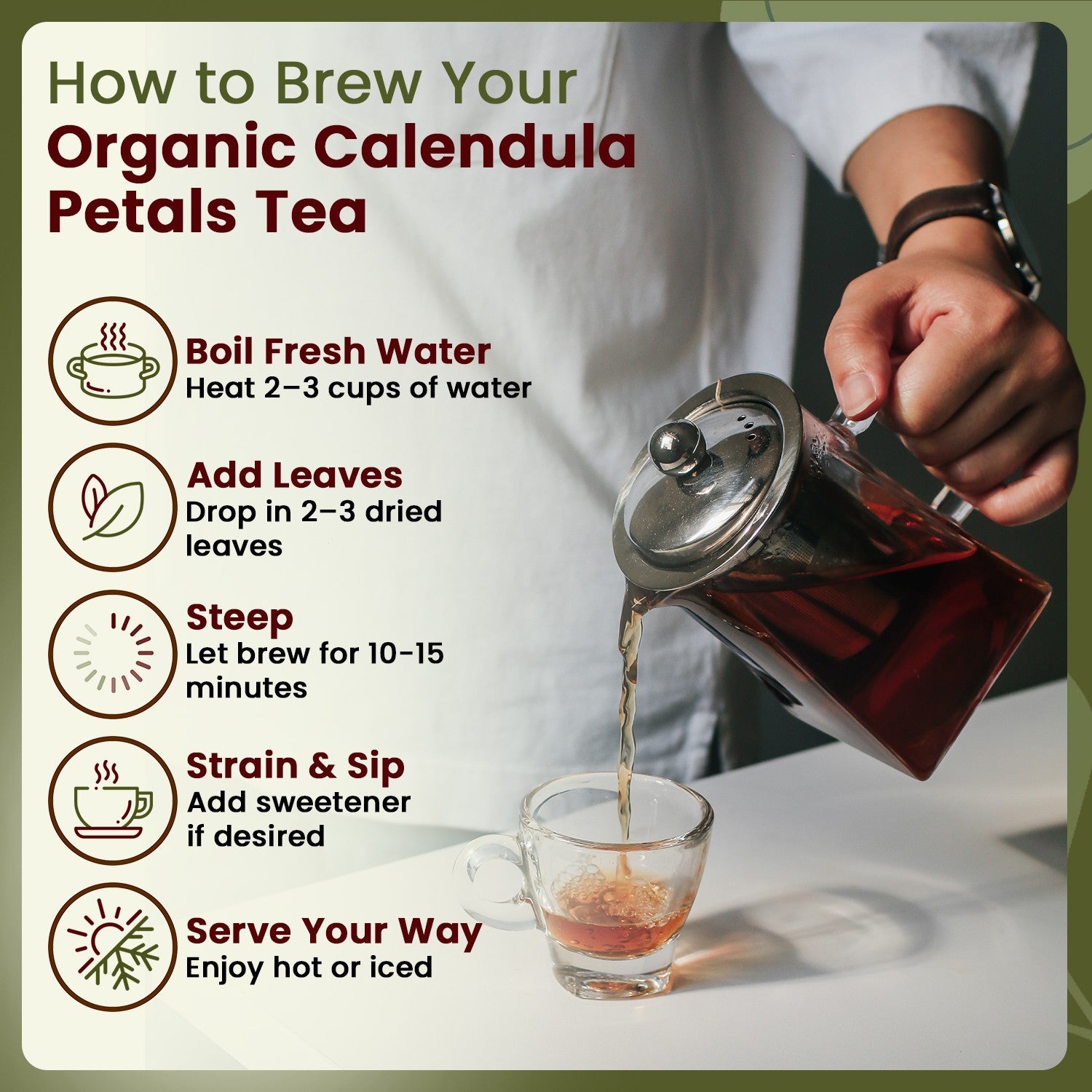 Organic Way Calendula Flower Petals - Herbal Tea | Kosher & USDA Certified