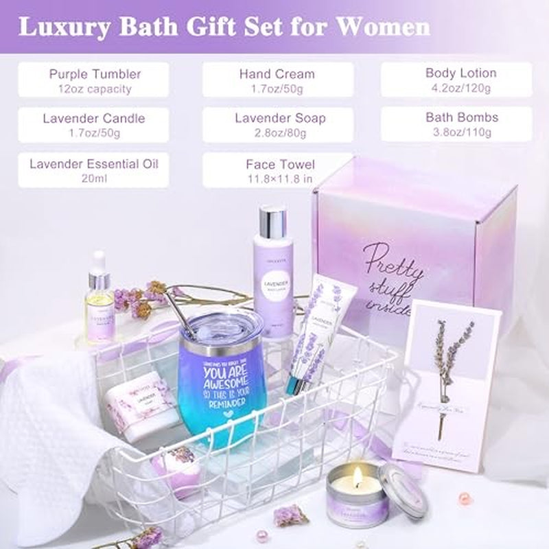 Gifts for Women Spa Lavender Bath Gifts Baskets for Women Mothers Day Gifts