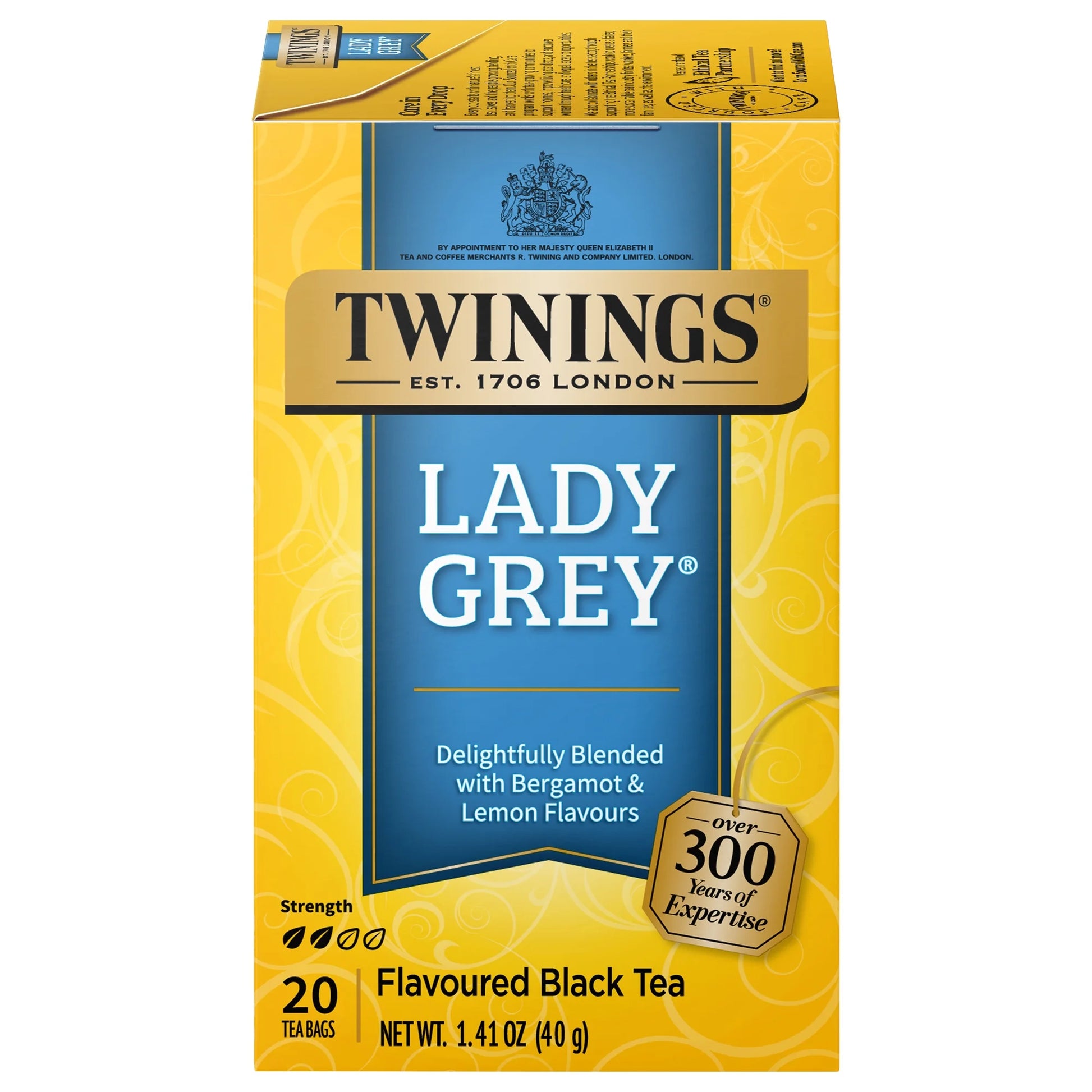 Lady Grey Citrus Black Tea Bags, 20 Count Box