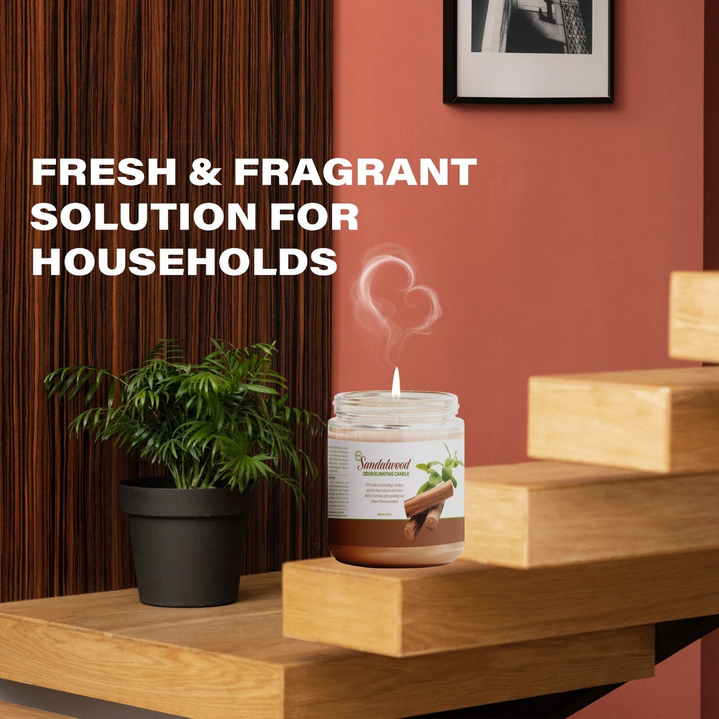 FPN Odor Eliminating Candles Sandalwood Scented Soy Wax Candle Set 12Oz - 2 CT