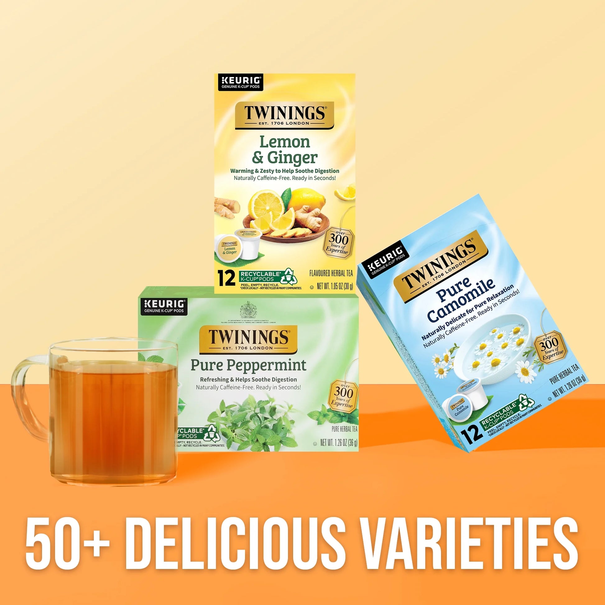 (4 Pack)  Pure Camomile Herbal Tea Bags, Caffeine Free, 20 Count Box